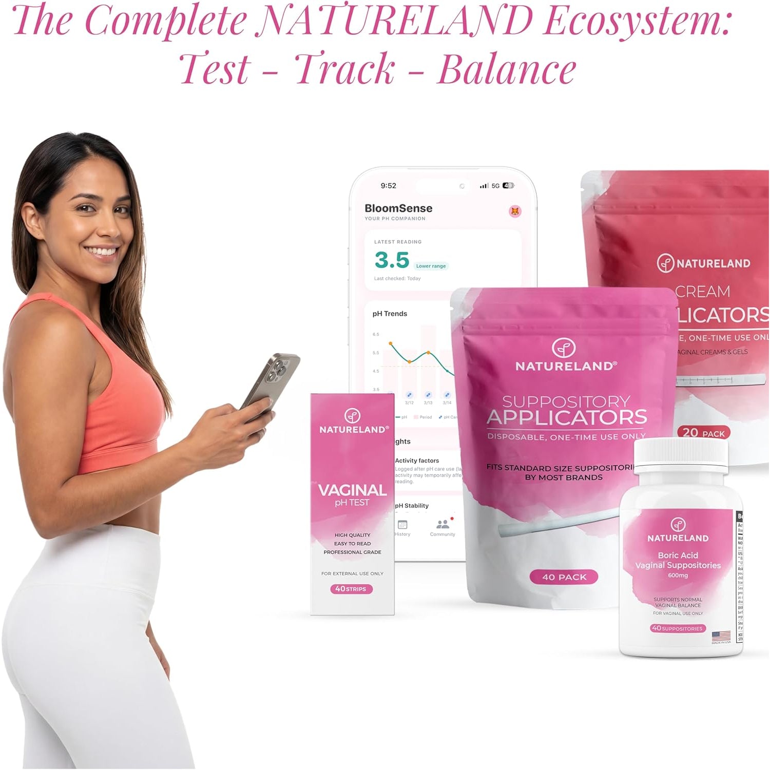 Natureland Disposable Vaginal Suppository Applicators – 40 Count | Individually Wrapped | Large Tip | Silky Smooth Comfort Tip | Intimate Care