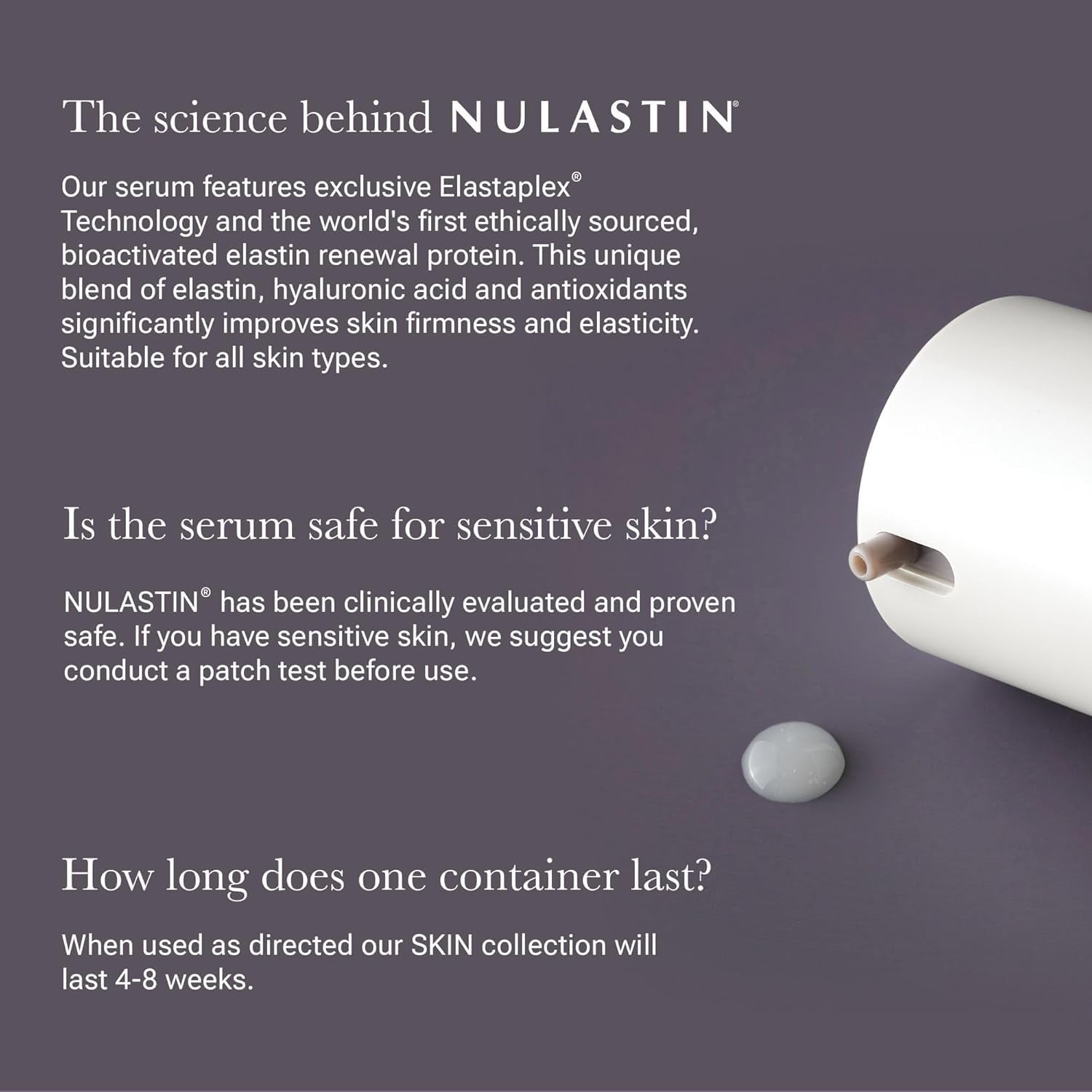 NULASTIN SKIN Intensive Hydrating Serum – 15ml | Hyaluronic Acid + Elastin for Visibly Firmer, Dewy Skin
