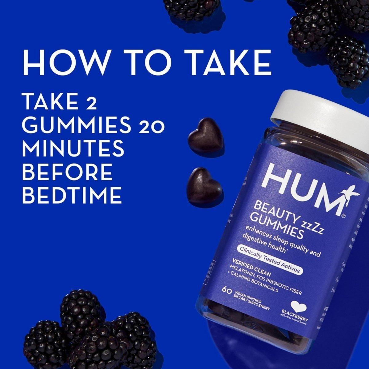 Hum Beauty zZzz Gummies - 60 Capsules - Glam Global UKHum