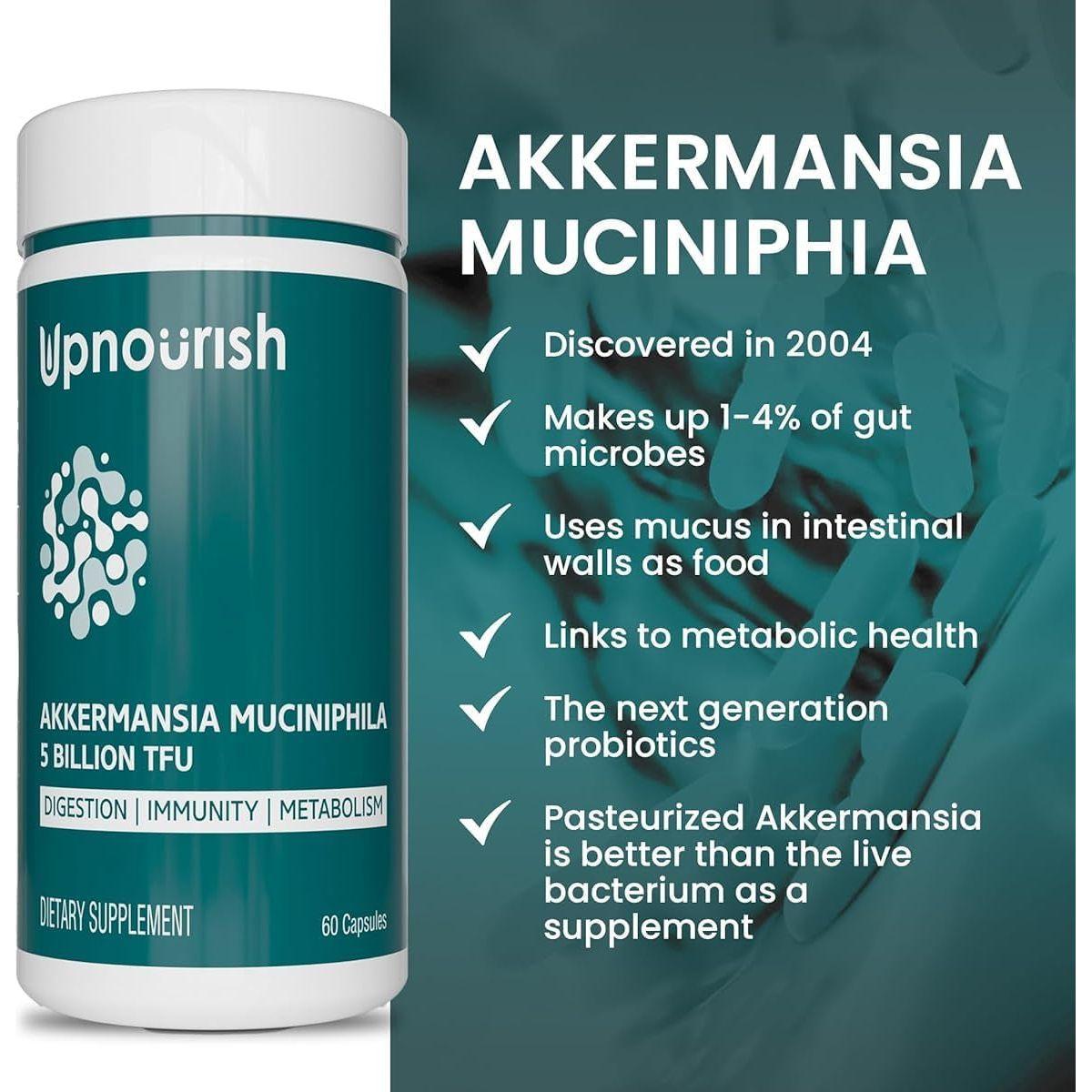 UpNourish Akkermansia Muciniphila – 60 Capsules | Advanced Gut Health & Metabolism Support