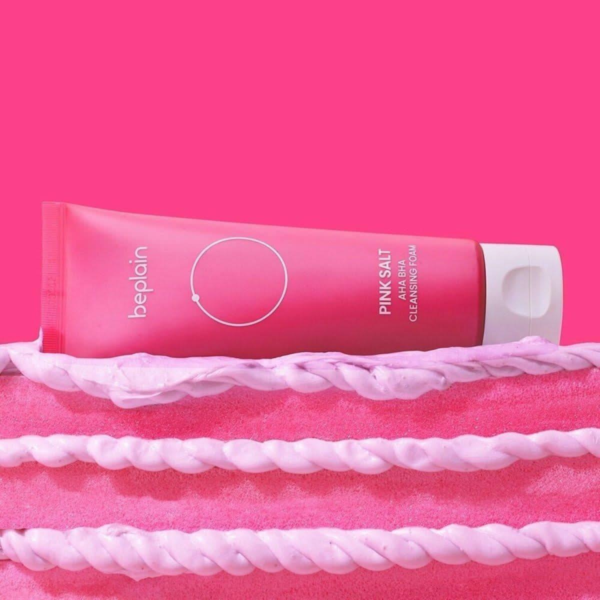 beplain Pink Salt AHA BHA Cleansing Foam 120ml - Glam Global UKbeplain