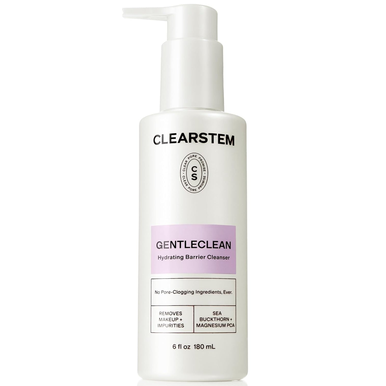 CLEARSTEM - GENTLECLEAN Vitamin C Infused Calming Wash - Facial Cleanser, Makeup Remover - Goldenseal + Green Tea - Facial Skin Care Products - Gluten Free, Cruelty Free - 6 Fl Oz / 180Ml