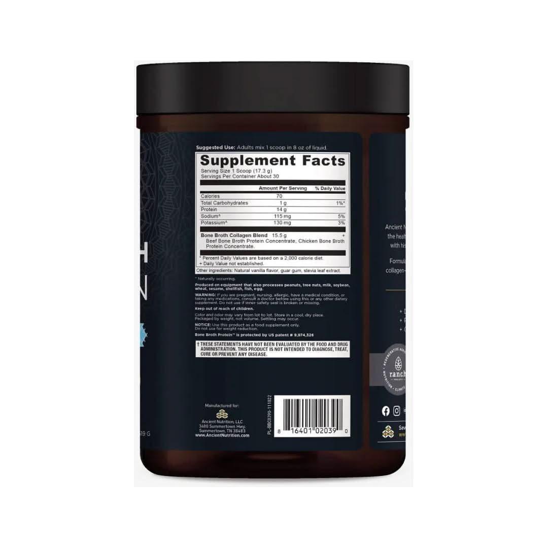 Ancient Nutrition Bone Broth Collagen - Vanilla 30 Servings - Glam Global UKAncient Nutrition