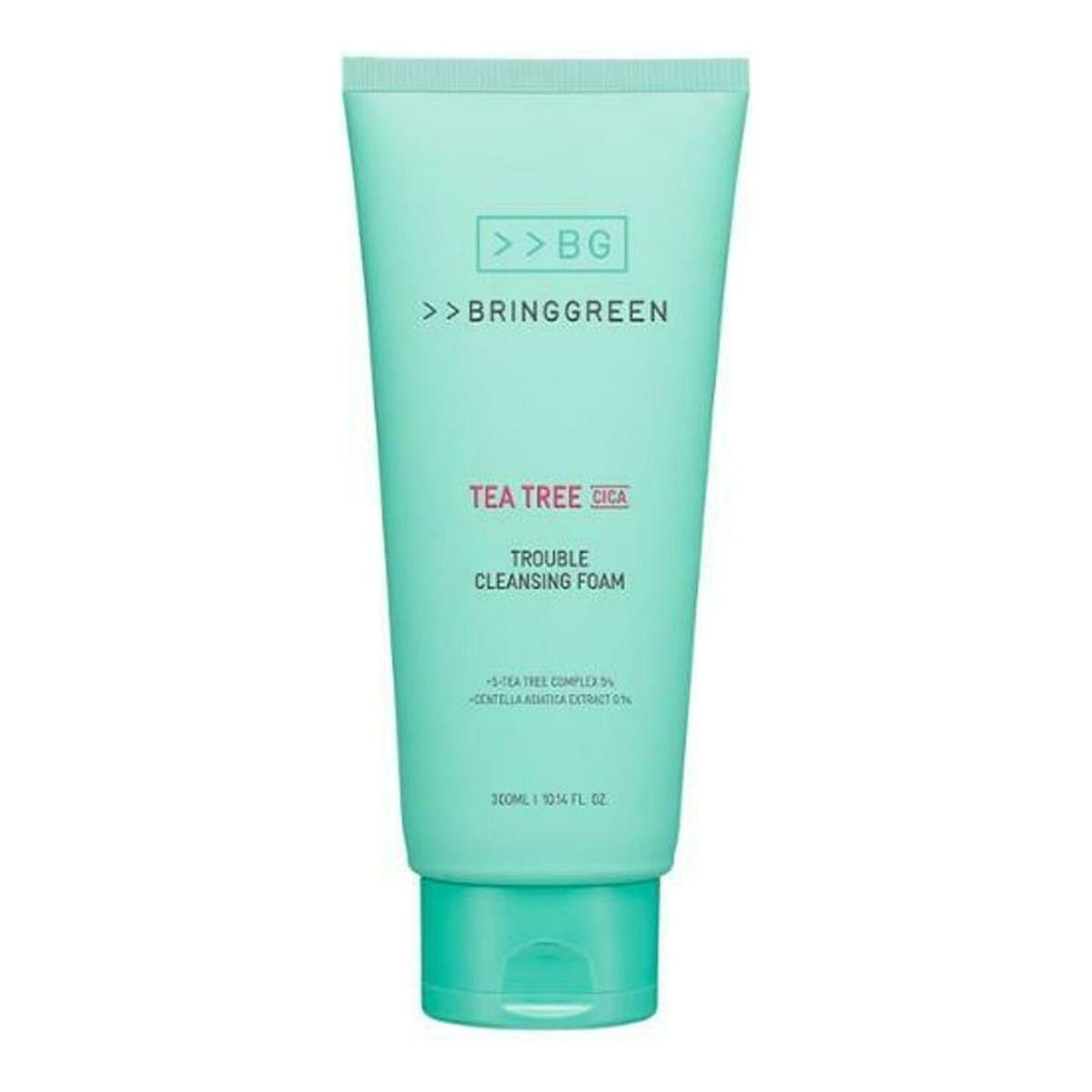 BRINGGREEN Tea Tree Cica Trouble Cleansing Foam – 300ml | Soothing, Purifying & Acne Care - Glam Global UKBRINGGREEN