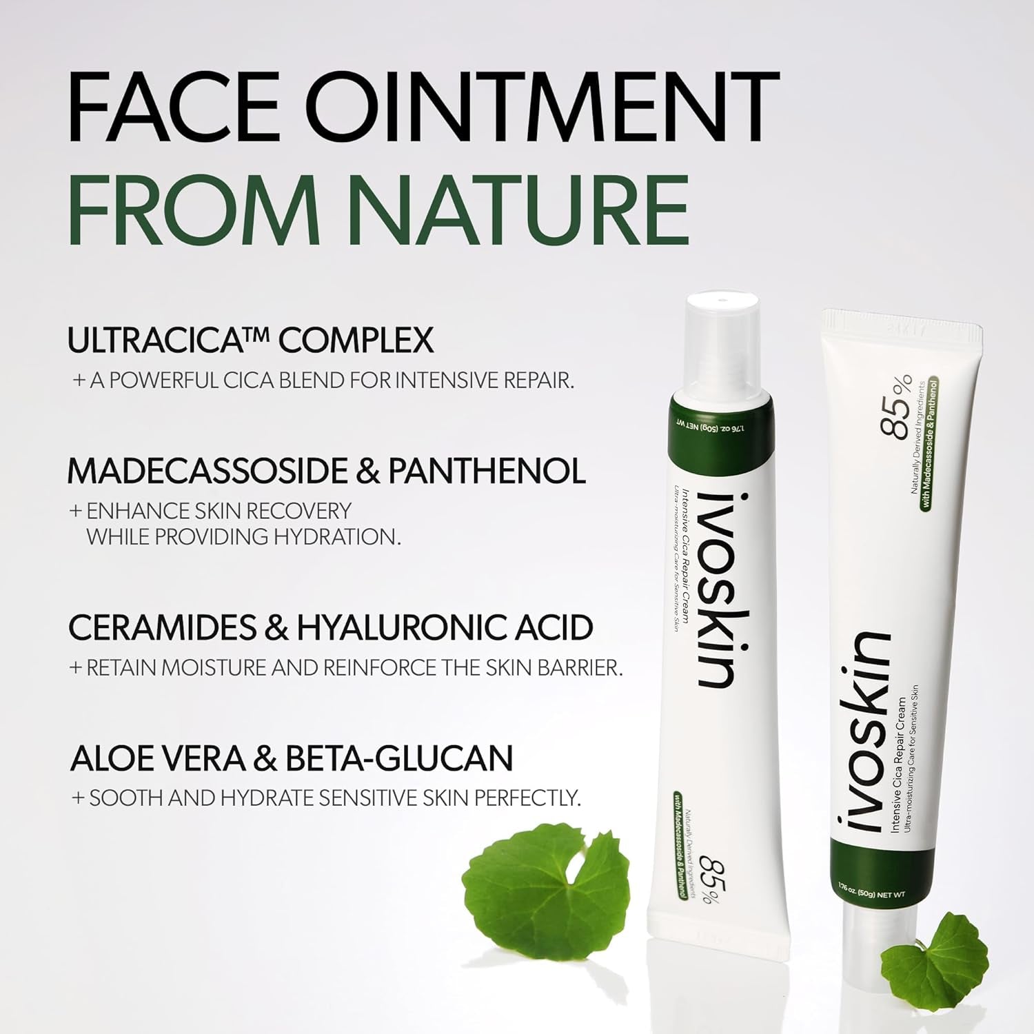 IVOSKIN Intensive Cica Repair Cream – 50g | Soothing Barrier Cream for Redness, Sensitivity & Acne Recovery