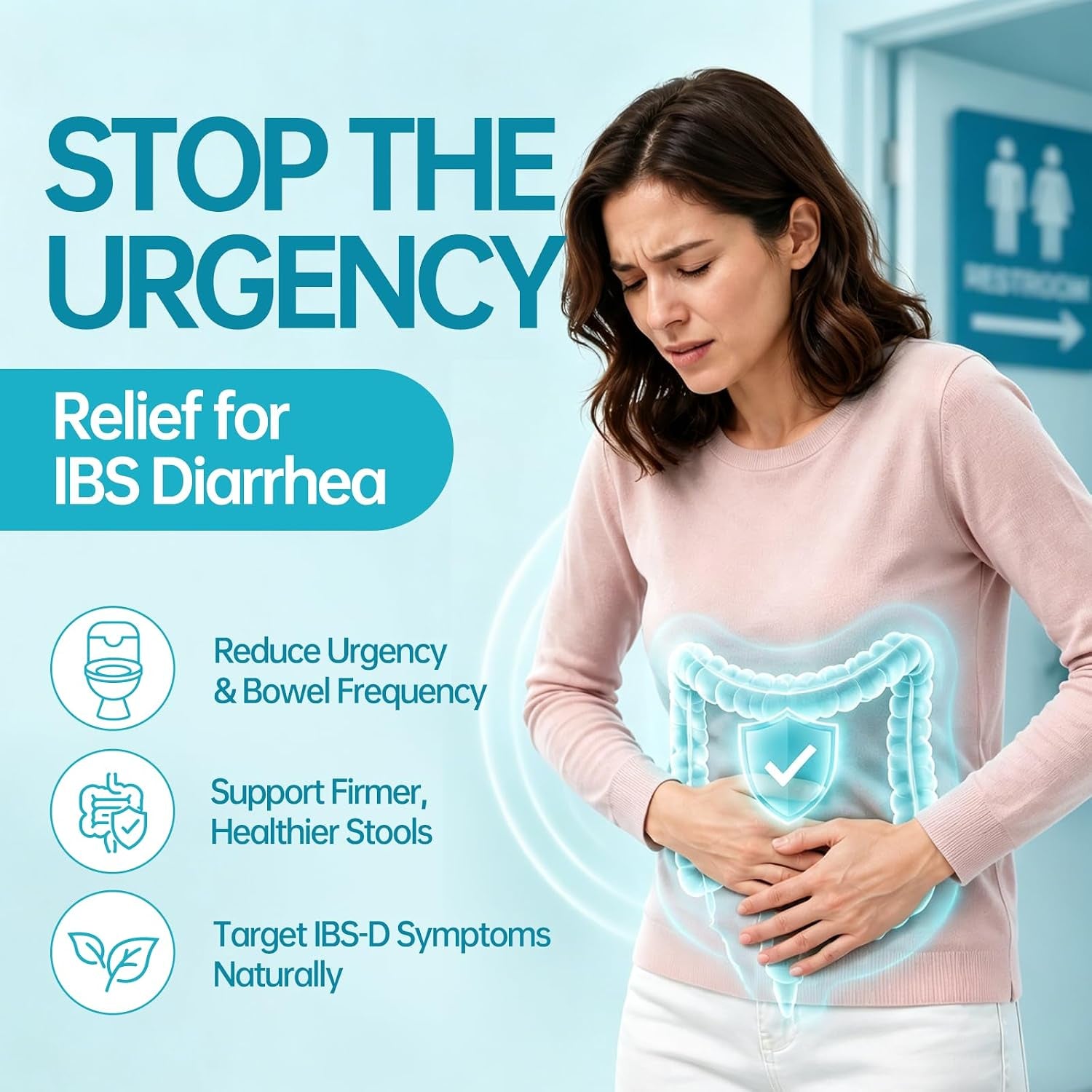 Purmeo 60 Days Supply Probiotics for IBS-D, Stop IBS anti Diarrhea, Gas, Bloating - Support Immune, Digestive & Gut Health - Clinical Proven Lab4 Probiotic 20 Billion CFU, Shelf Stable, Vegan