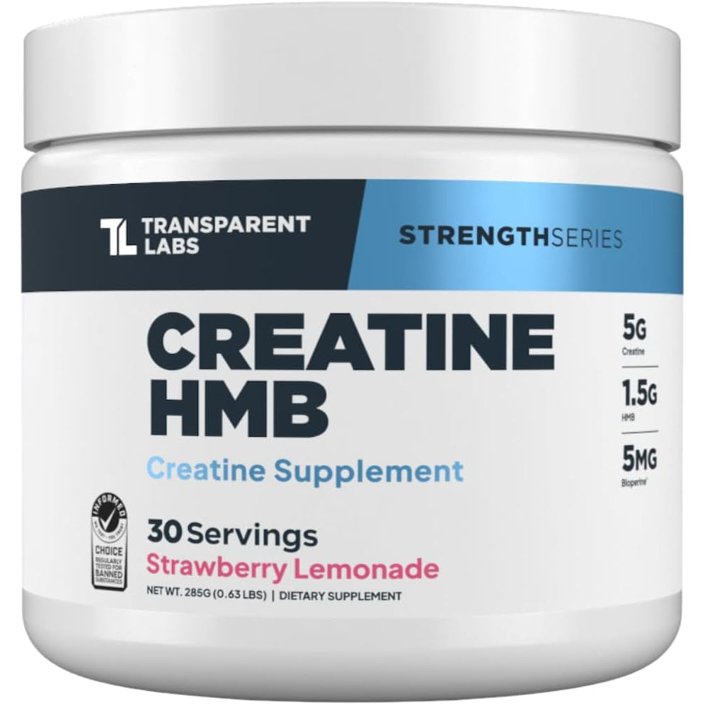 Transparent Labs Creatine HMB Creatine Monohydrate Powder - 30 Servings, Strawberry Lemonade
