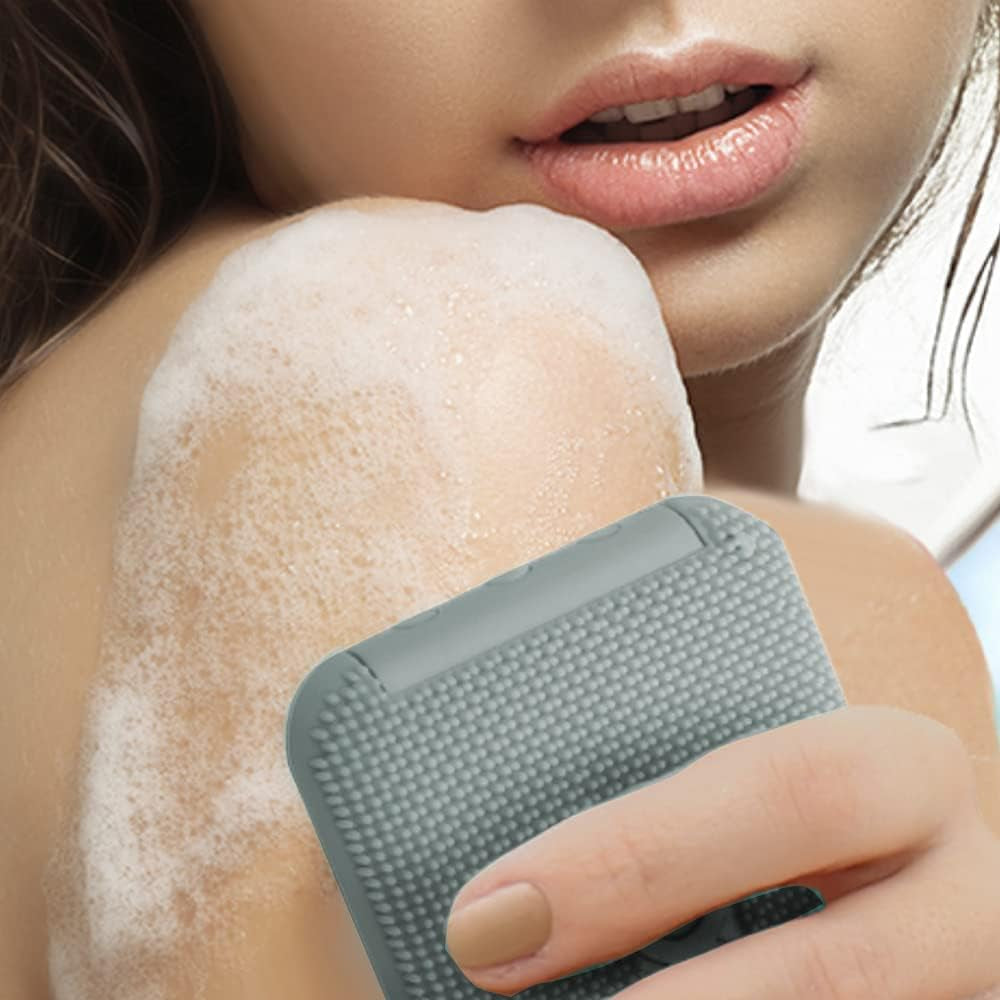 Pop Sonic Sponge | The Ultimate Face & Body Cleanser – Grey | 2-in-1 Waterproof Silicone Exfoliator
