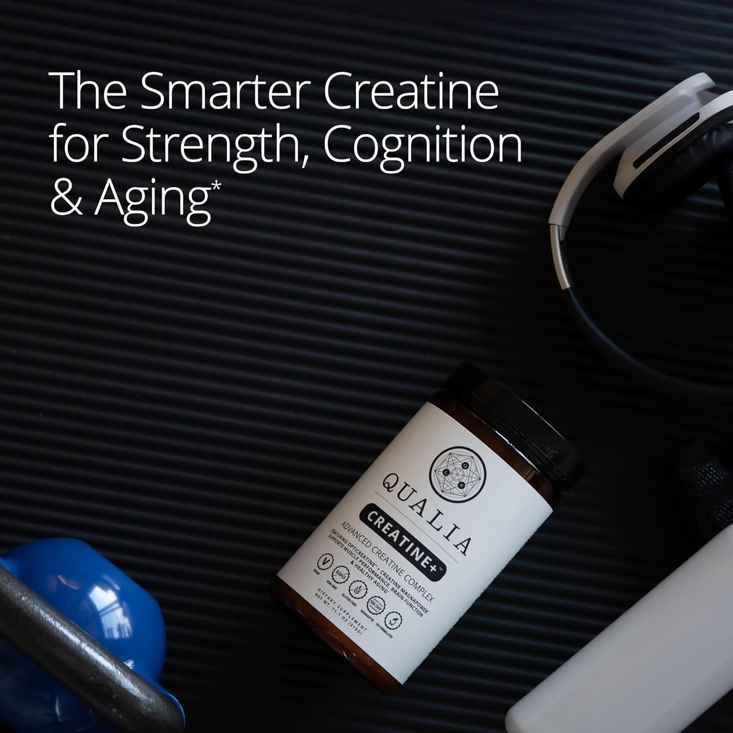 Qualia Creatine | Advanced Creatine Complex | 2 Sources + Magnesium | Optimized Absorption | Muscle Performance, Brain Function, & Healthy Aging