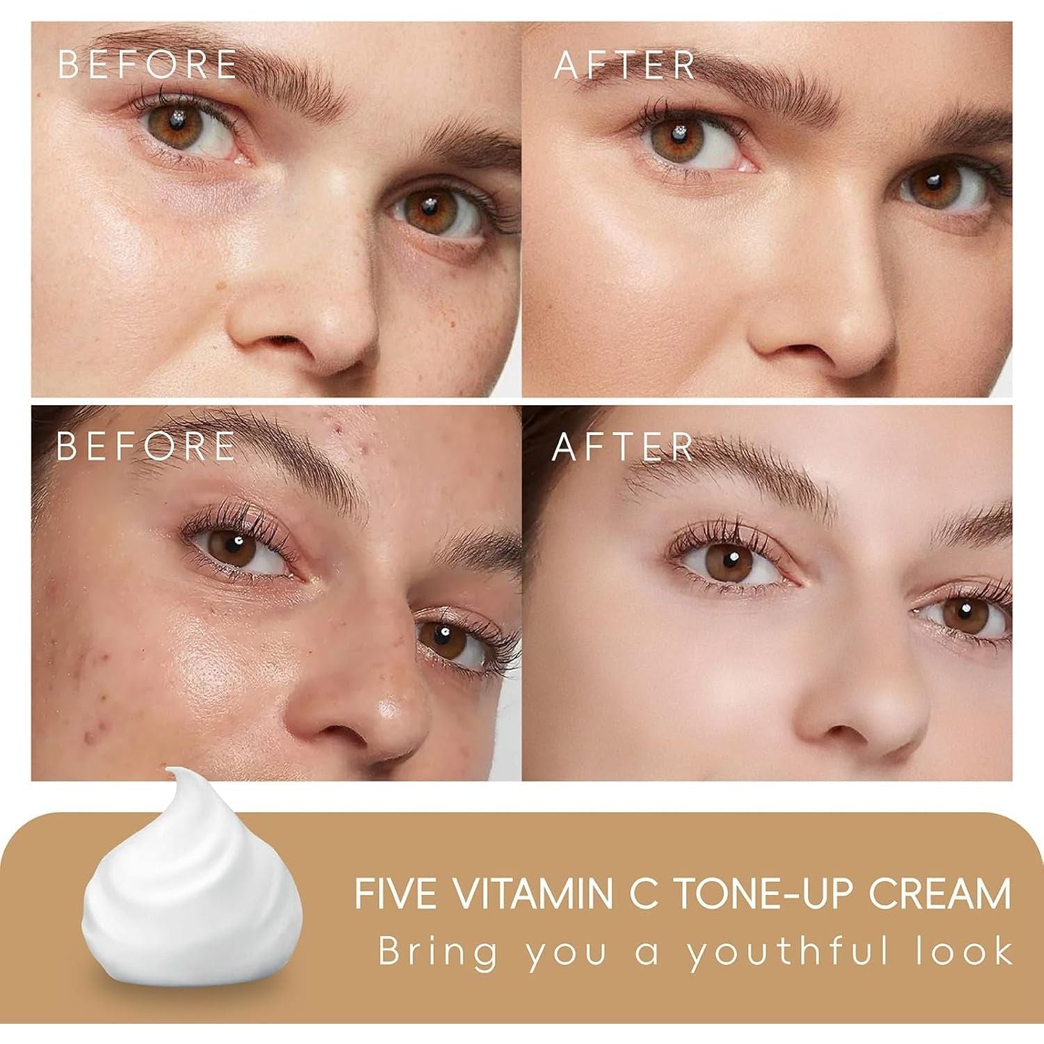 Kaemgyyd Five Fold VC Skincare Cream – 35g (2-Pieces) | Brightening, Firming & Natural Tone-Up Effect