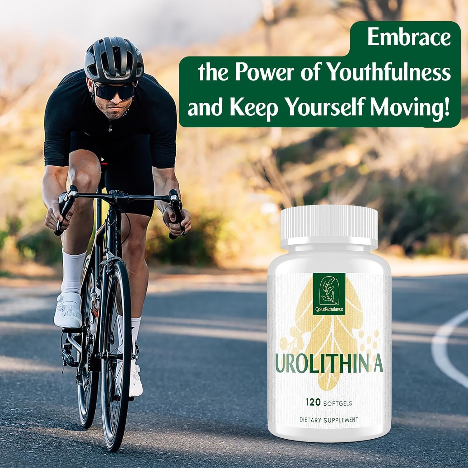 CystoRebalance Urolithin A – 120 Softgels | 2000mg High-Absorption Cellular Health Supplement