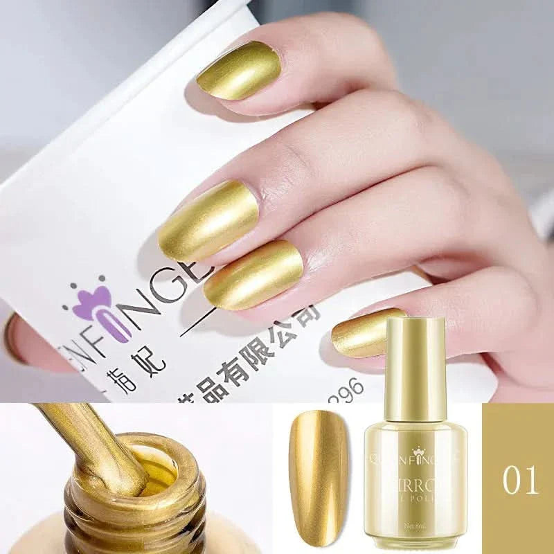 Mirror Nail Polish | High - Shine Metallic Finish | Long - Lasting & Durable | 8ml Bottle - Glam Global UKGlam Global UK