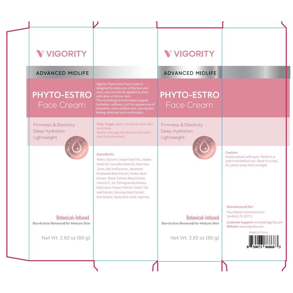 Vigority Phyto-Estro Face Cream for Menopause & Midlife Skin – Deep Hydration & Firming Moisturizer for Dry, Thinning, Aging Skin, Supports Elasticity & Radiance, Lightweight Formula (4.25 Oz)