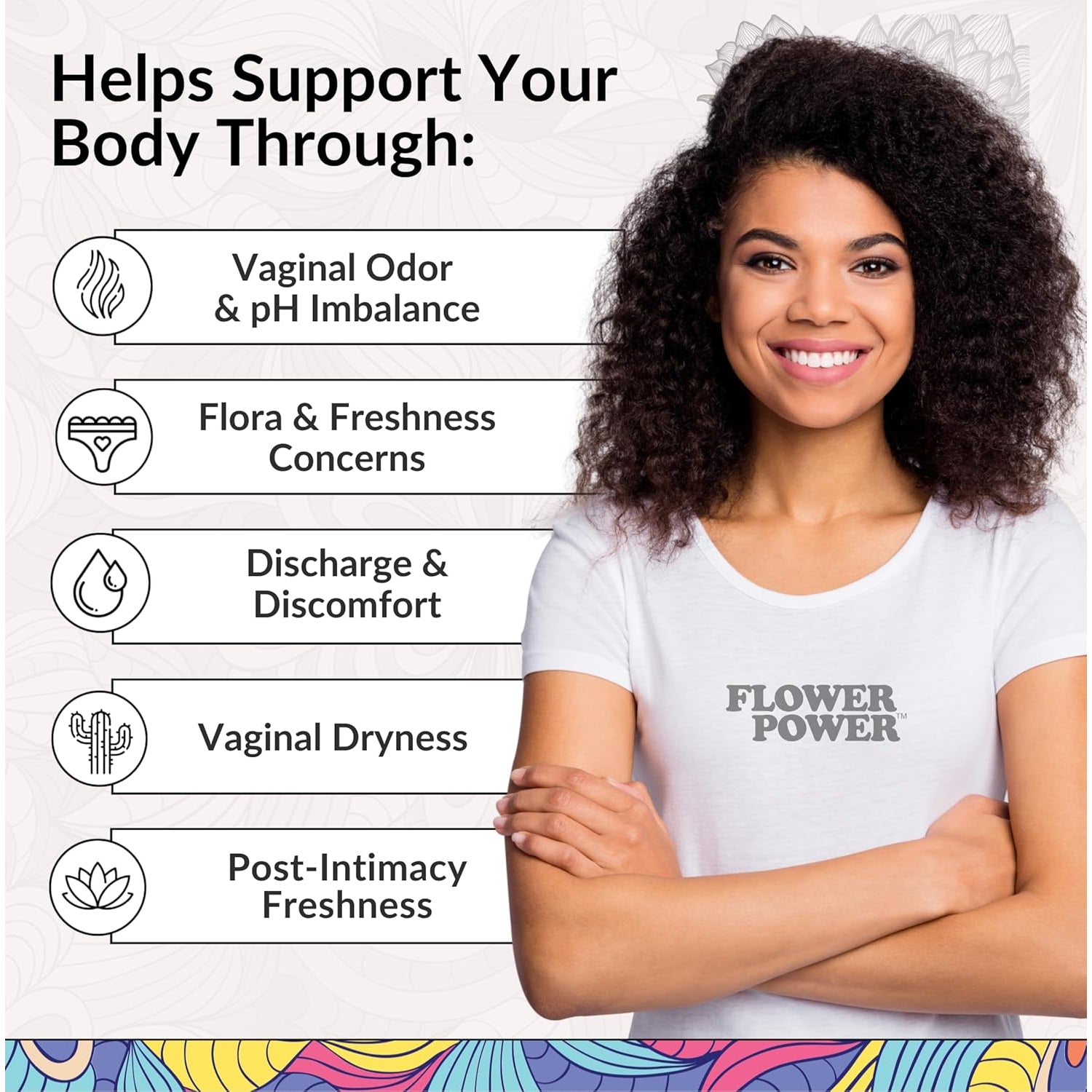 Flower Power Boric Acid Suppositories – 600mg for Vaginal pH Balance & Freshness | Vegan | Made in USA | 30 Count