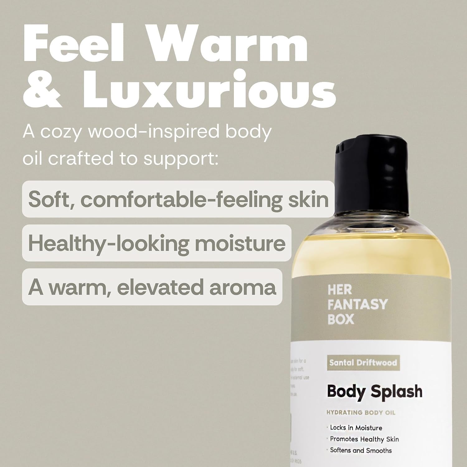 Her Fantasy Box Body Splash – Santal Driftwood | Lightweight Fragrant Body Mist | Natural Feminine Wellness Brand - 240ml