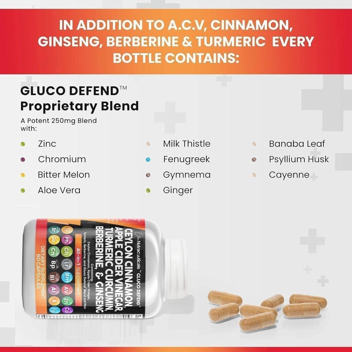 Clean Nutraceuticals Gluco Defend All - in - 1 Supplement - 60 Capsules - Glam Global UKClean Nutraceuticals