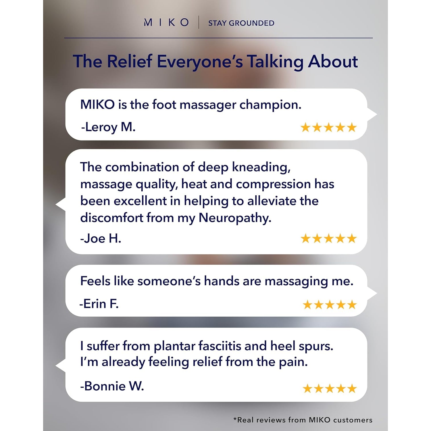 MIKO Foot Massager Machine - Deep Kneading, Shiatsu, Air Compression, and Heat Therapy - Plantar Fasciitis, Diabetics, Neuropathy, Fits up to Men Size 12