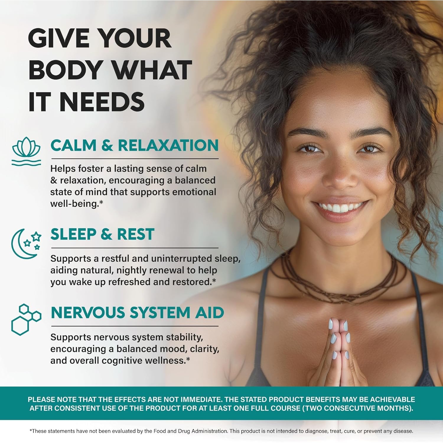NUTRAHARMONY GABA & L-Theanine Supplement — 60 Capsules | Natural Relaxation, Calm & Sleep Quality Support