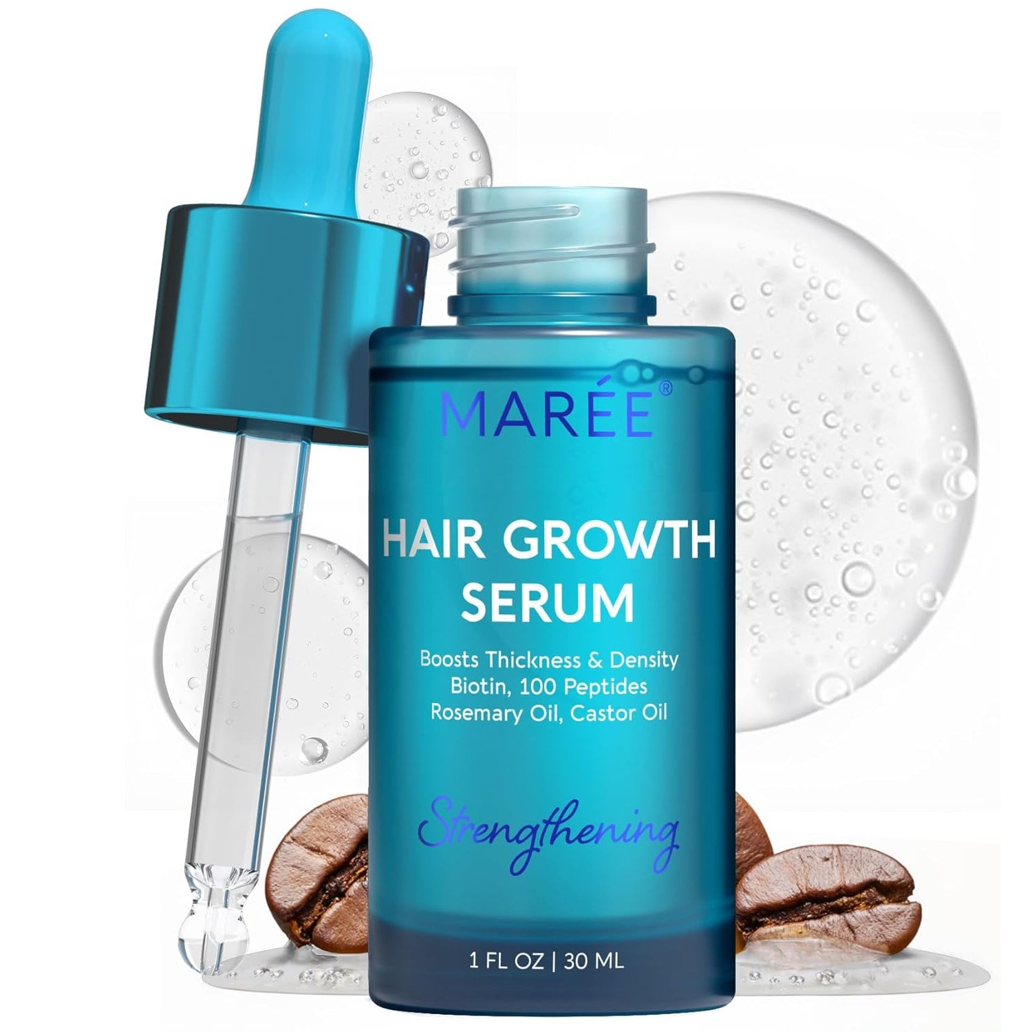 MAREE Hair Growth Serum – Caffeine, Peptides & Rosemary Oil for Thicker, Fuller Hair | 120ml