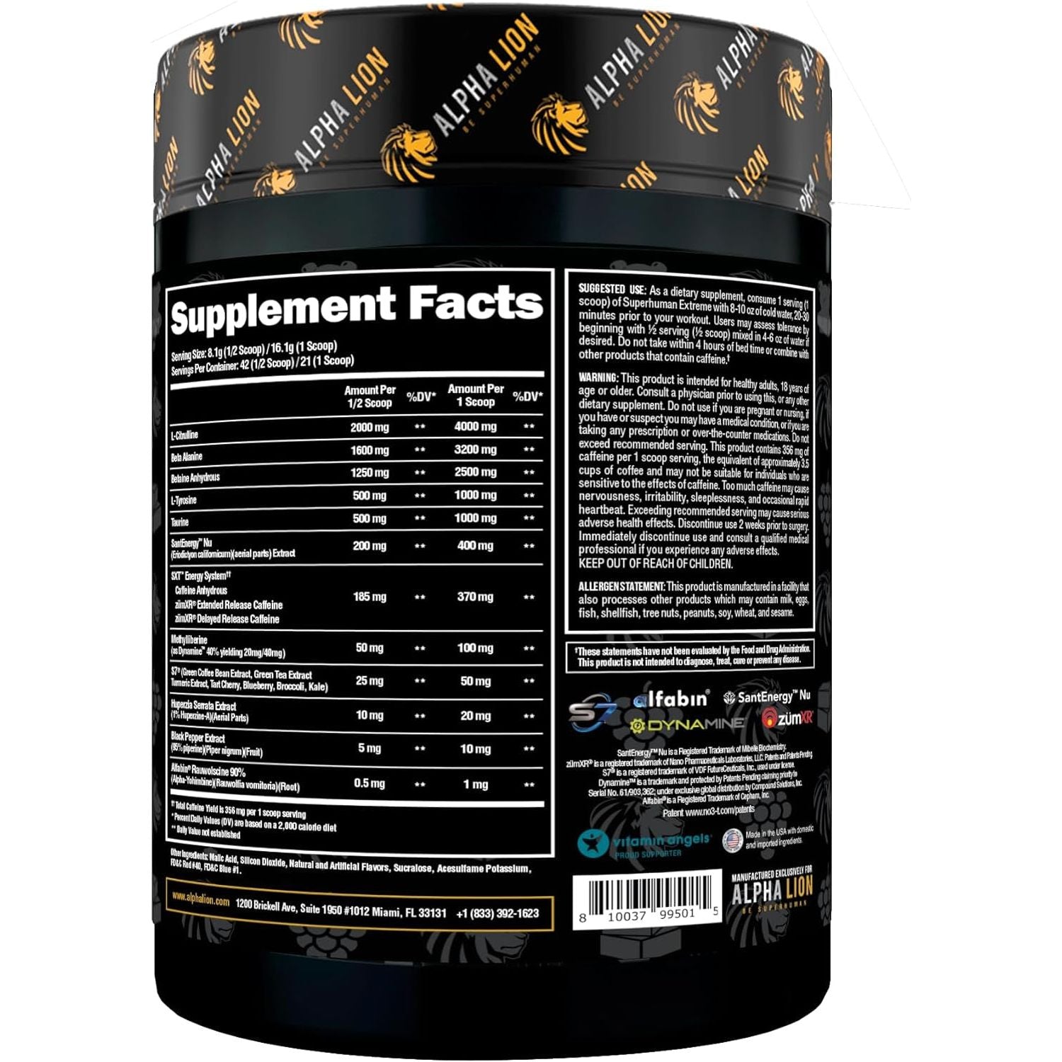 ALPHA LION Superhuman Extreme Energy Pre-Workout (Slaughtermelon) – 329.7g | High-Stim Pump & Endurance Formula