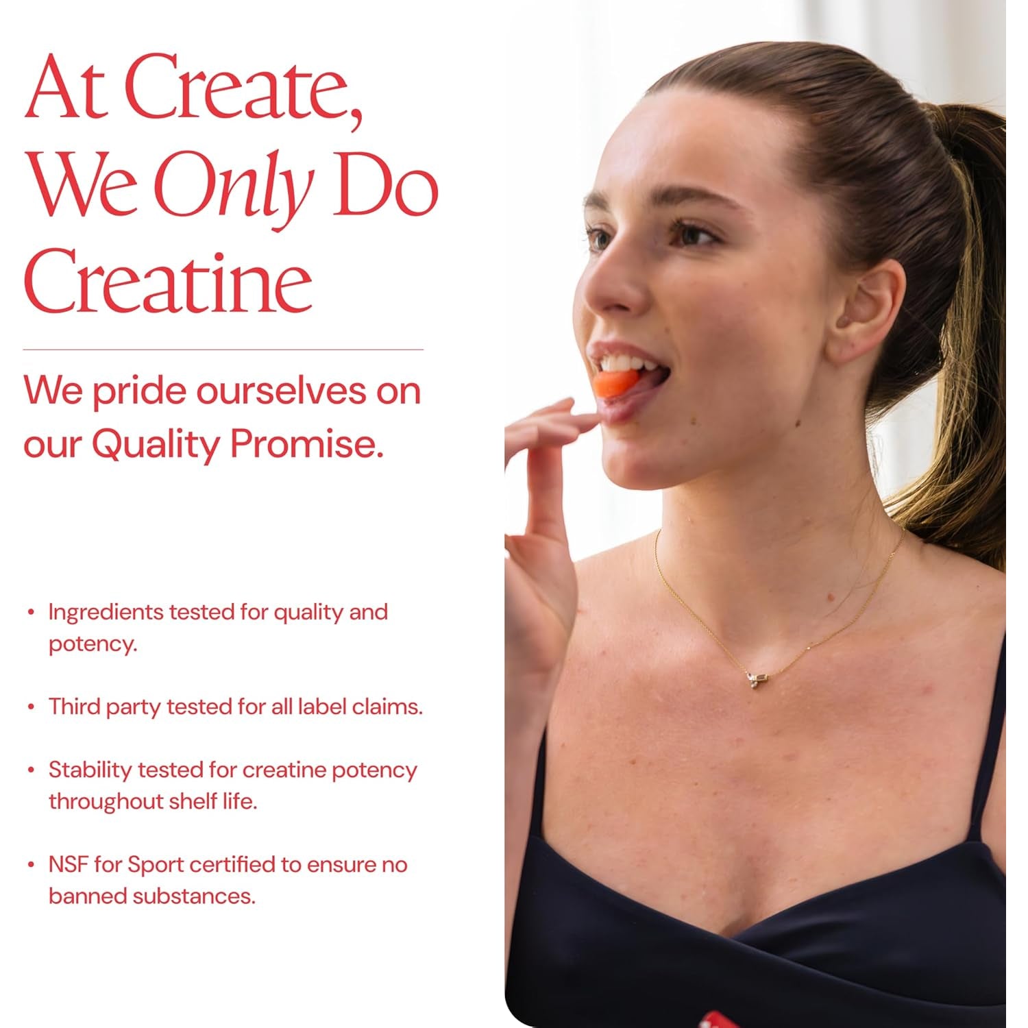 Create Creatine Monohydrate Gummies – Sour Cherry | 1.5g Per Gummy | Vegan & Gluten-Free | Strength, Focus & Endurance for Men & Women