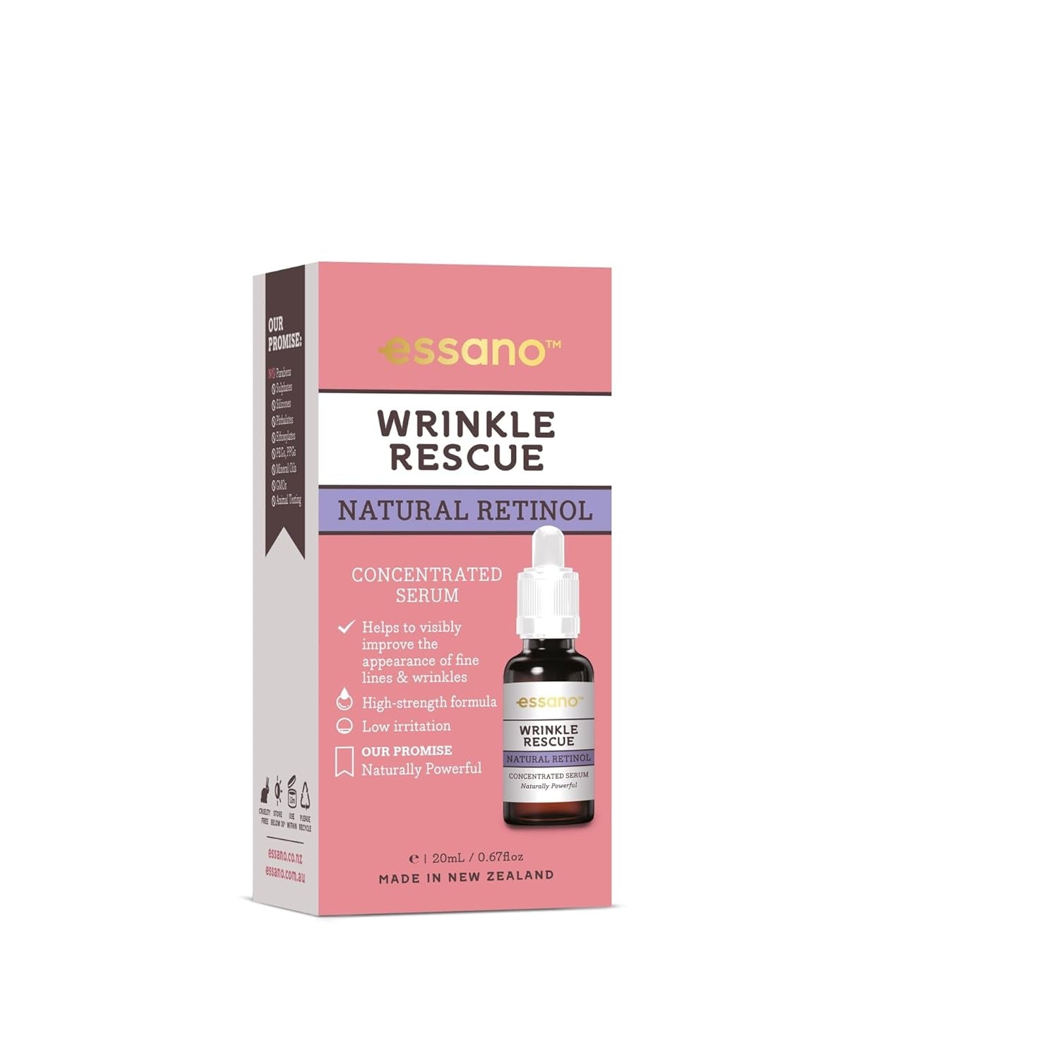 Essano Wrinkle Rescue Natural Retinol Concentrated Serum – 20ml | 1% Bakuchiol for Fine Lines & Sensitive Skin
