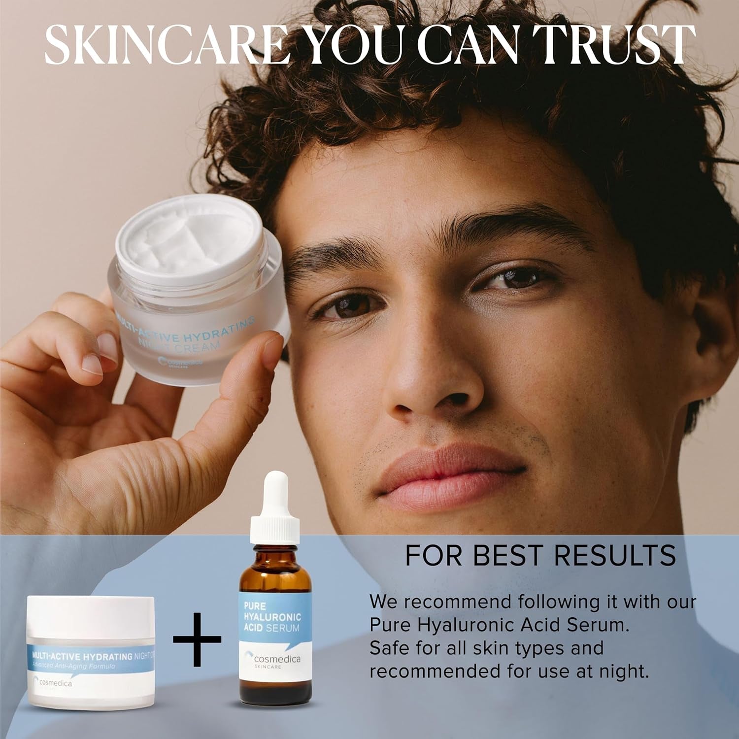 Cosmedica Skincare Multi-Active Hydrating Night Cream – 60ml | Anti-Aging, Brightening & Deep Hydration for All Skin Types