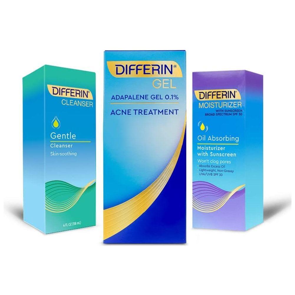 Differin Acne Skin Care Set - 3 Step Regimen - Glam Global UKDifferin