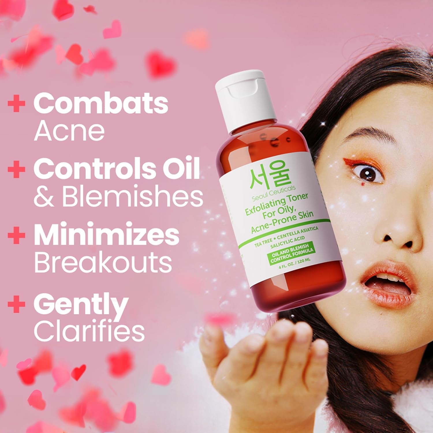 SeoulCeuticals Korean Tea Tree & Salicylic Acid Toner – Centella Asiatica Facial Toner for Oily & Acne-Prone Skin | 120ml