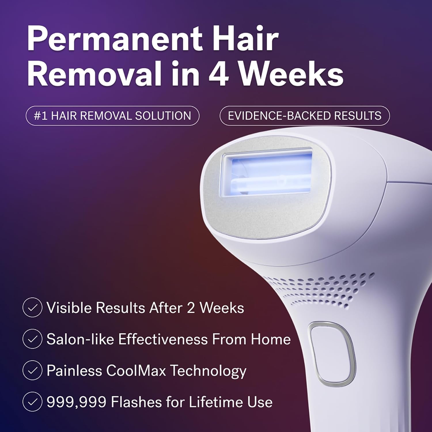 MICHAEL TODD BEAUTY - LUMOS Laser IPL Hair Removal Device for Women and Men, 50°F Coolmax Technology, 999,999 Flashes, 3 in 1 with Skin Sensor for Nearly Painless, Permanent Hair Removal