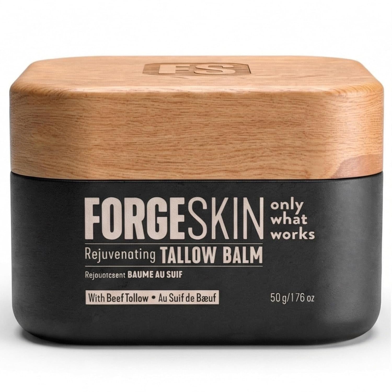 Forge Skin Wrinkle Defence Beef Tallow Balm for Men – 48g | Grass-Fed Tallow & Essential Oils | Face & Body Anti-Ageing Hydration Cream