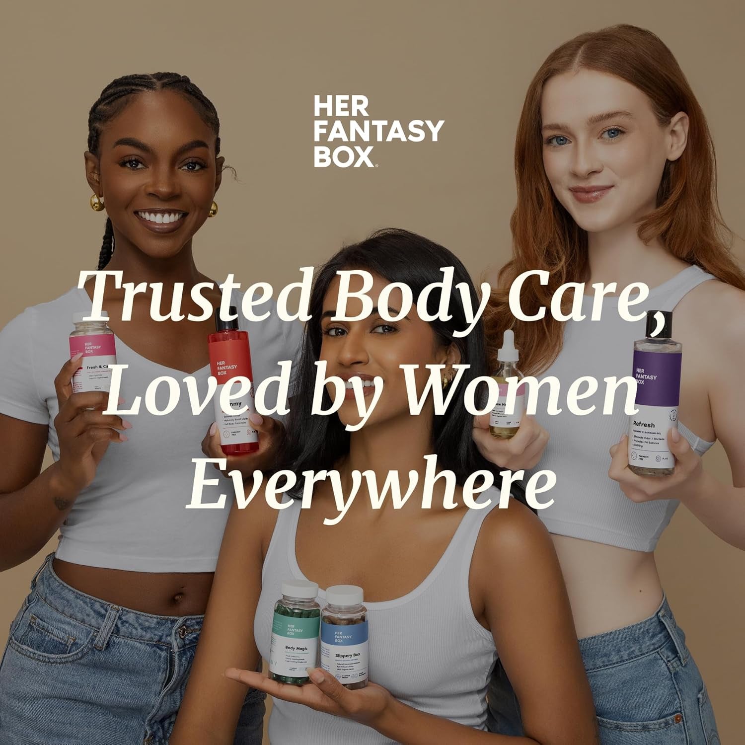 Her Fantasy Box | Everywhere Deodorant | with Probiotics - Mint Scent | Aluminum-Free, Naturally Absorbs Moisture | Fights Odor & Bacteria | Skin-Improving Formula
