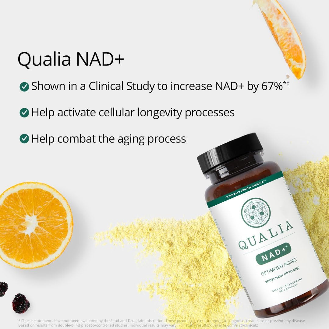 NEUROHACKER COLLECTIVE Qualia NAD+ Optimized Aging – 56 Capsules | Clinically Proven NAD+ Booster for Energy & Longevity