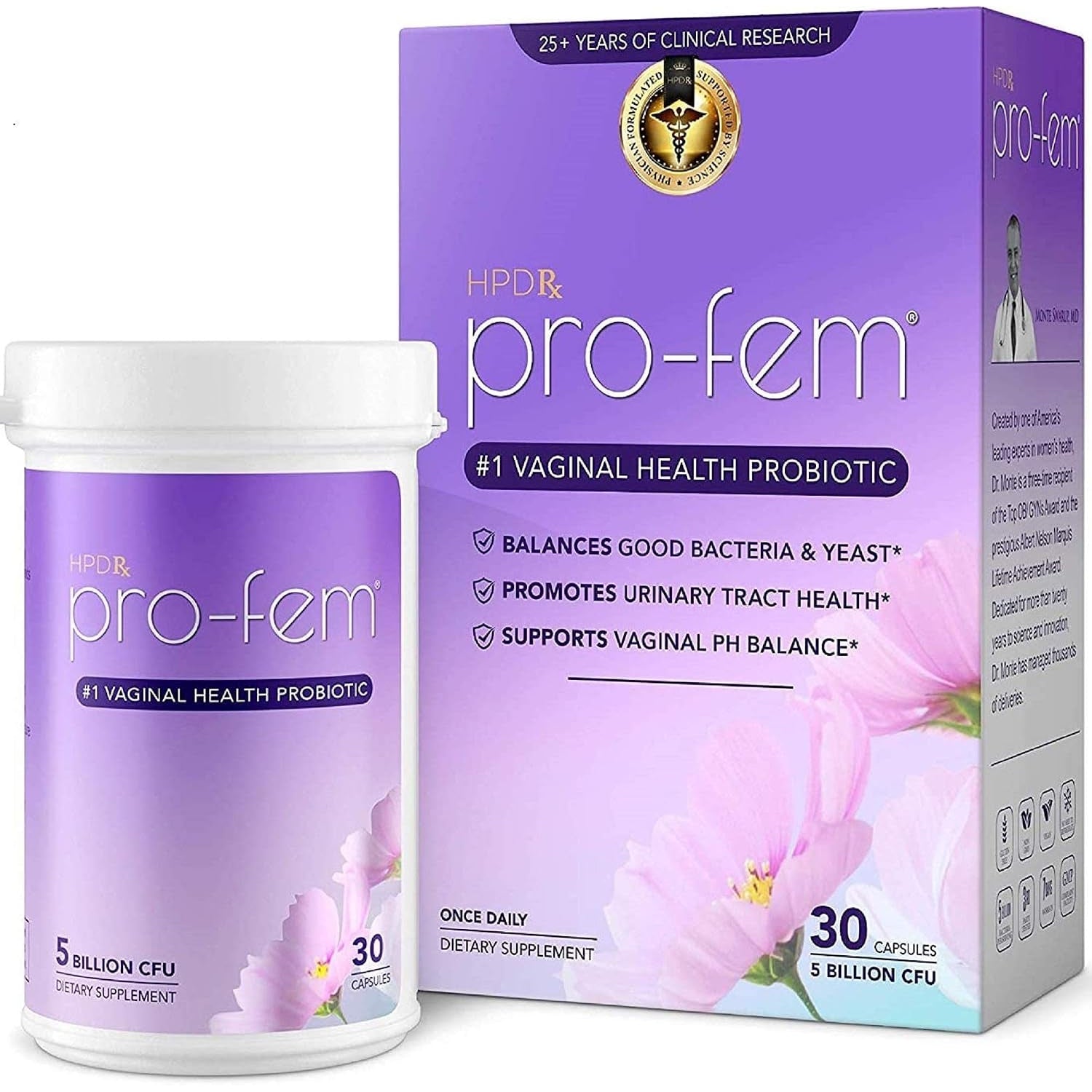 HPD Rx Pro-Fem live culture capsules for women, 30 capsule bottle