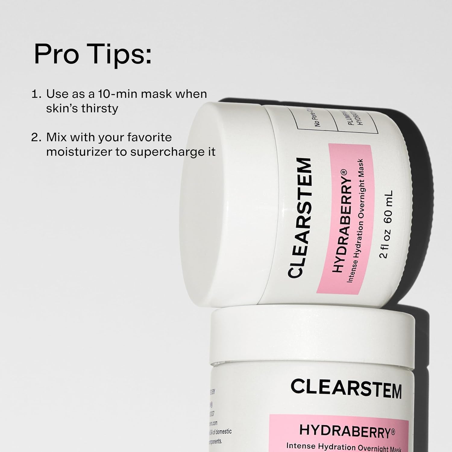 CLEARSTEM HYDRABERRY Hydrating Face Mask for Women - Night Mask for Sleeping for Women with Ceramides, Arnica & Magnesium PCA - Overnight Mask for Evening Hydration to Nourish & Protect Skin Barrier
