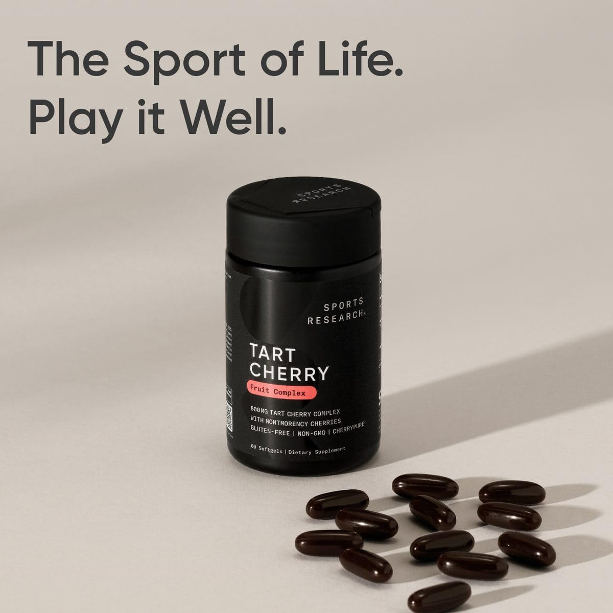 Sports Research Tart Cherry Capsules - Made from Montmorency Tart Cherries - Non-Gmo & Gluten Free - 60 Liquid Softgels