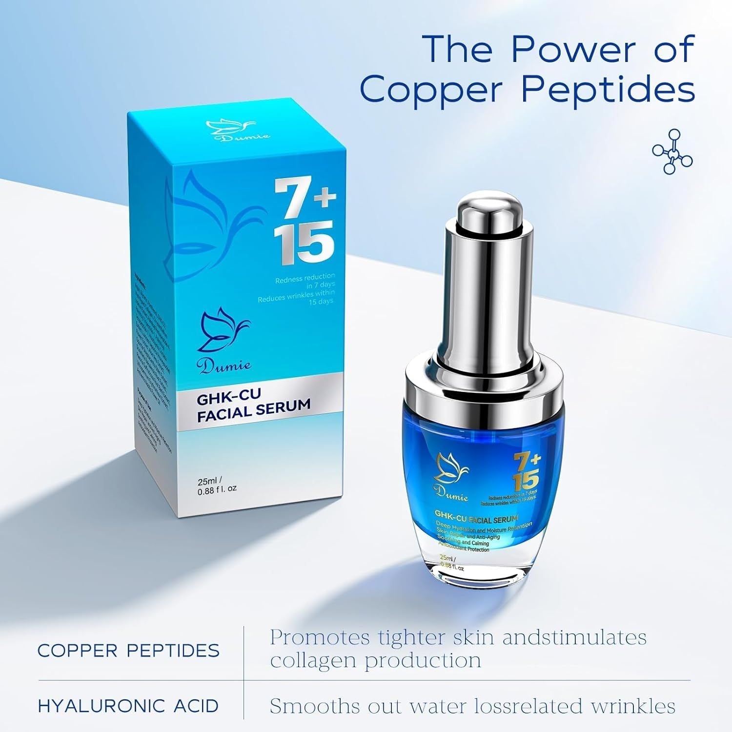 Dumie GHK-Cu Copper Peptide Serum - 25ml | Anti-Aging, Firming & Hydrating Elixir