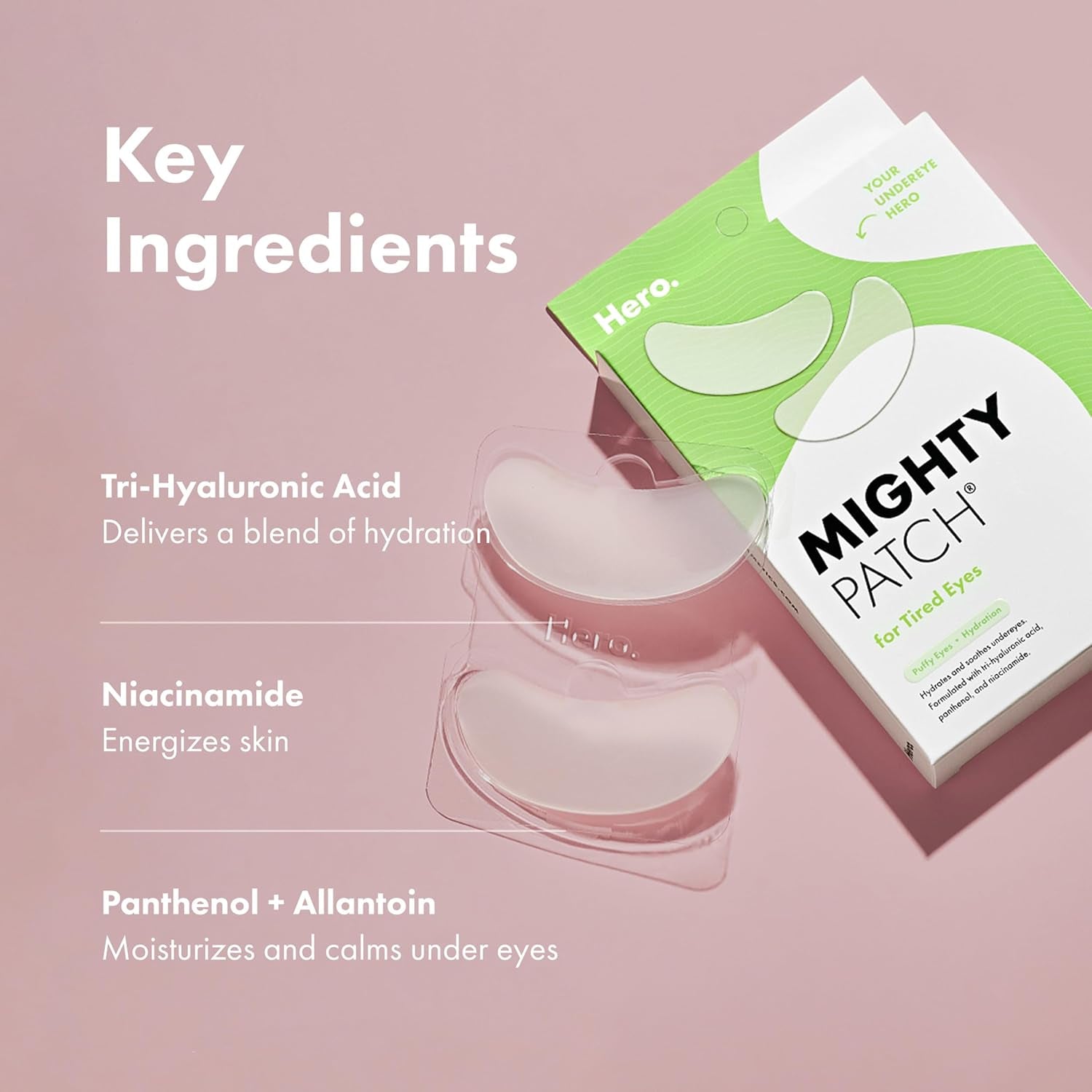 HERO COSMETICS Mighty Patch™ for Tired Eyes Patches - Soothing Hydrogel Patches - 6 Pack