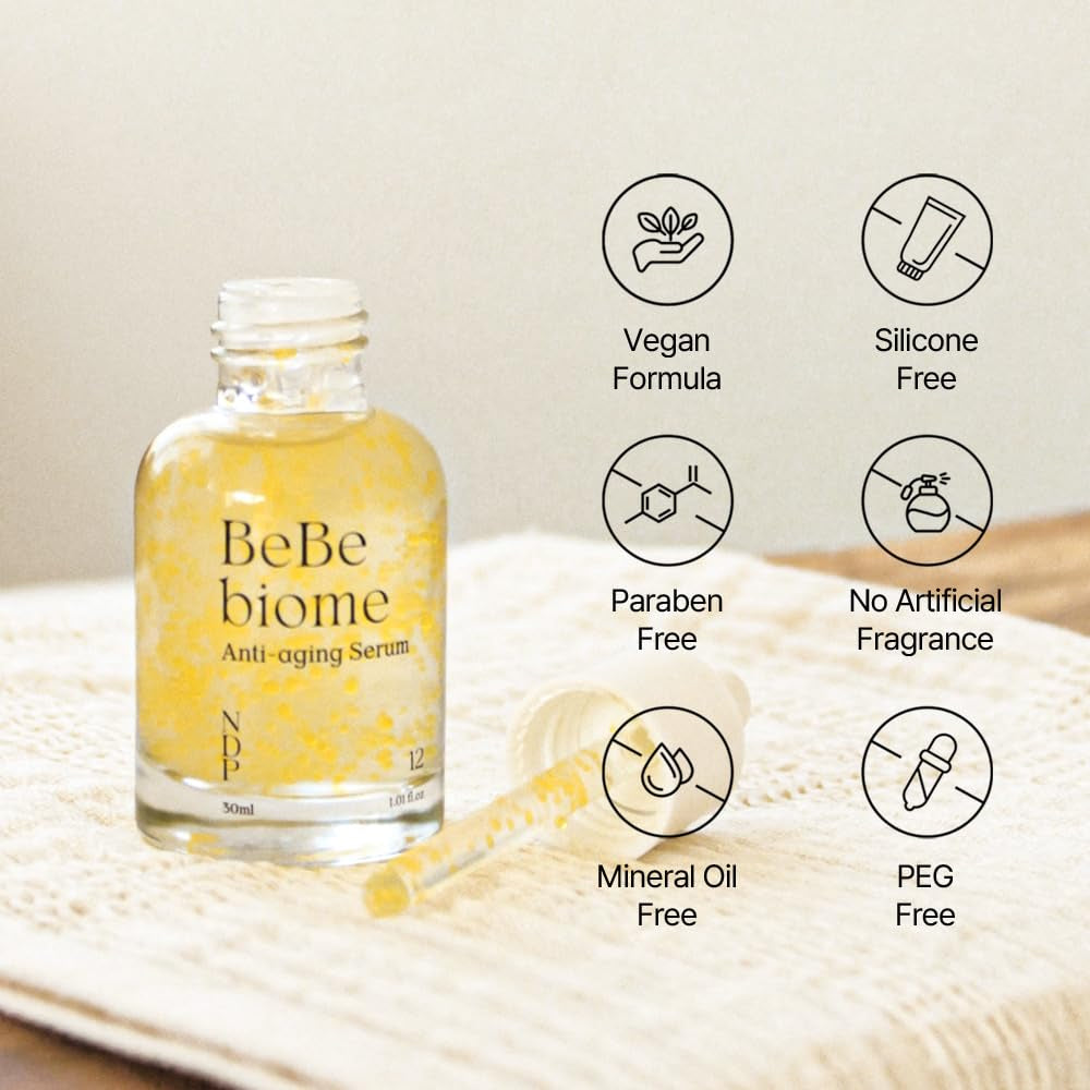 NDP Microbiome Ampoule Serum | Bebebiome Postbiotics for Antiaging, Youth Activating, Beta-Carotene, Wrinkle Care, Korean Skincare (30Ml / 1.01 Fl Oz)