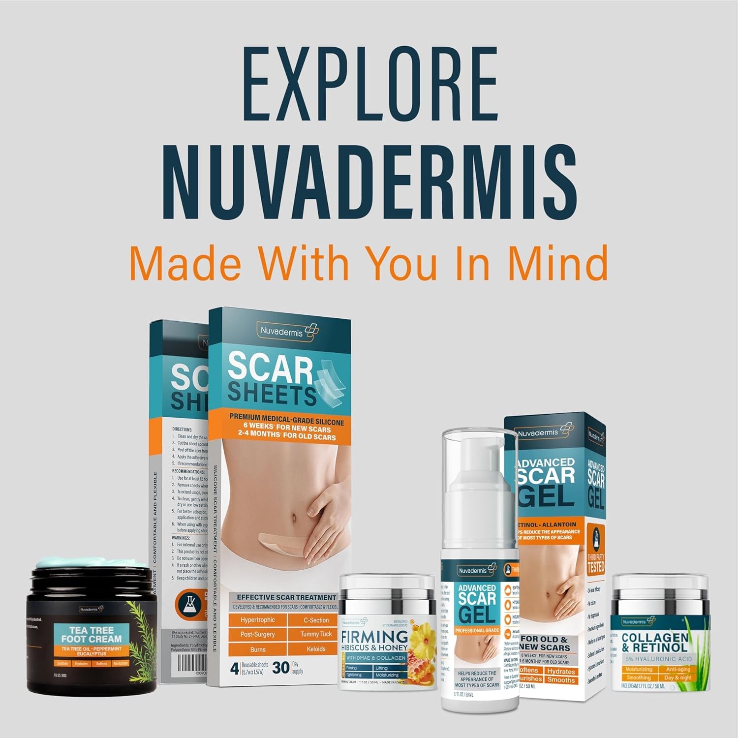 Nuvadermis Scar Gel - Targeted Recovery Scar Cream for Surgical Scars - 50ml