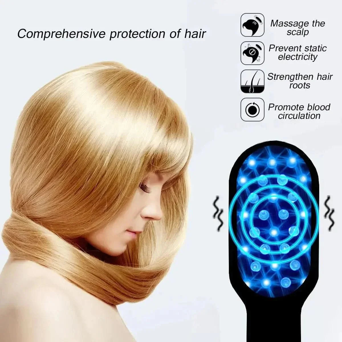 Electric Hair Growth Comb: Infrared Laser & Massage Technology - Glam Global UKGlam Global UK
