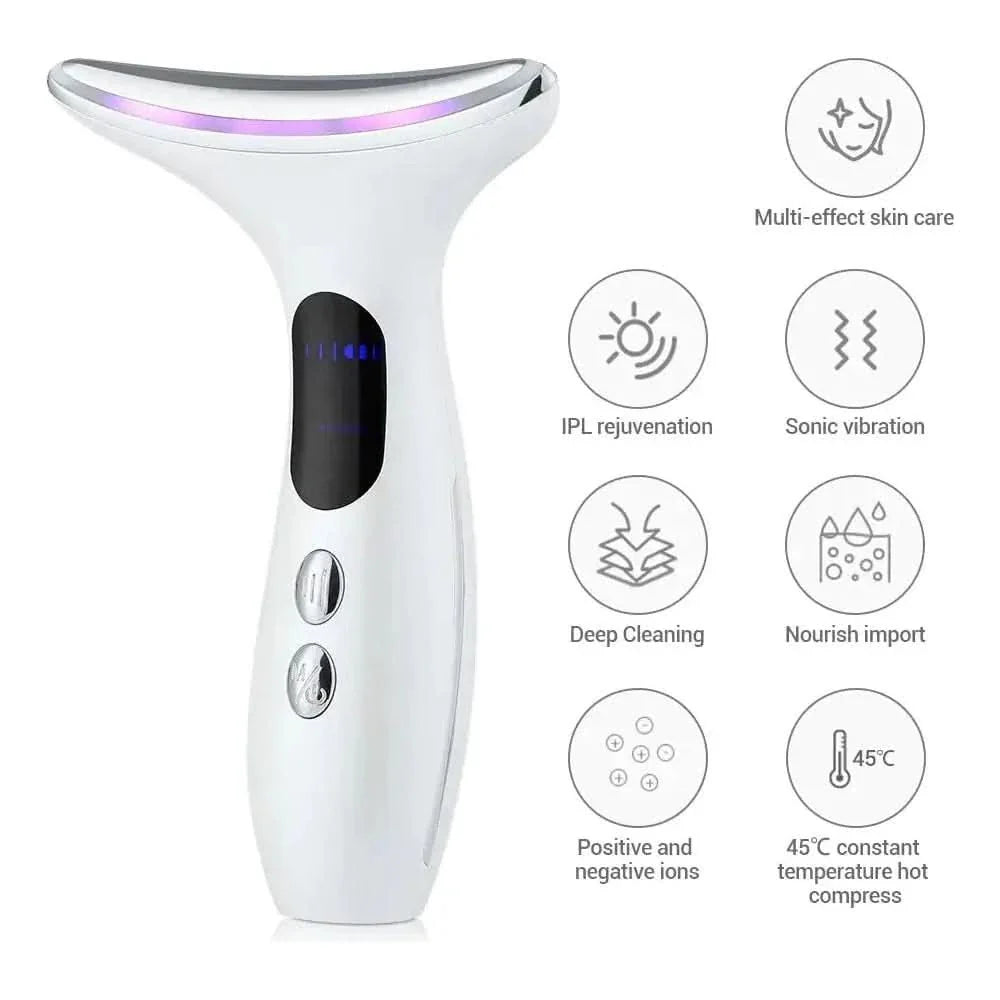 EMS Device for Firmer Slimmer Face | Neck and Chin Massager with LED Therapy - Glam Global UKGlam Global UK