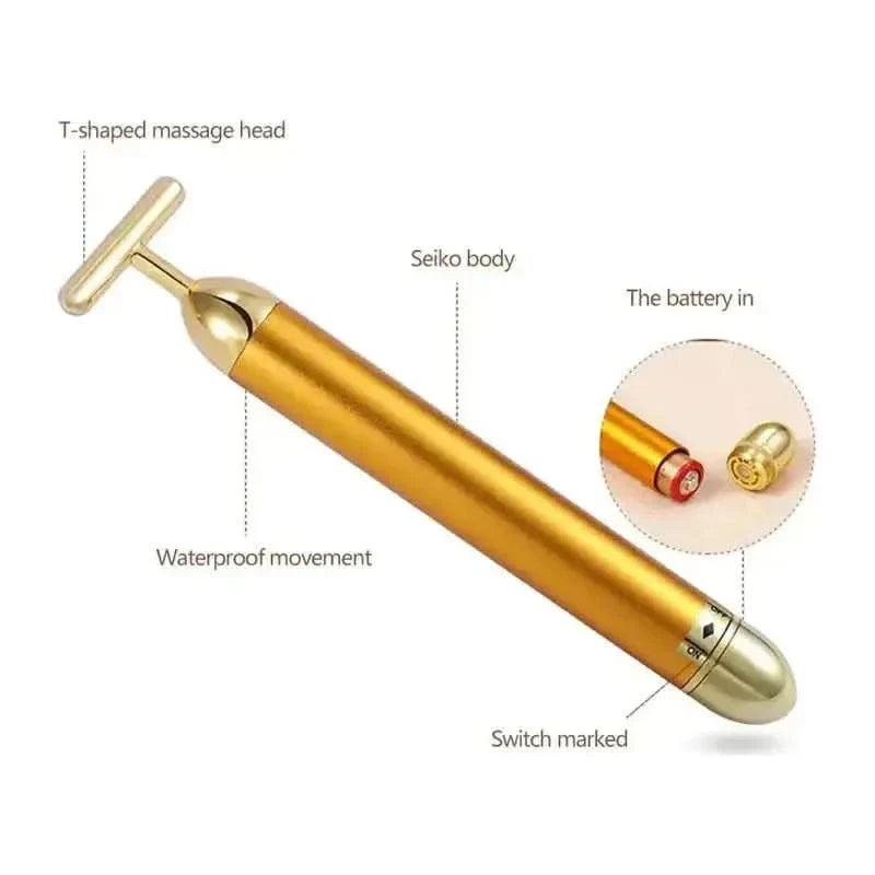 Energy 24K Gold T Beauty Bar Facial Roller Massager - Glam Global UKGlam Global UK