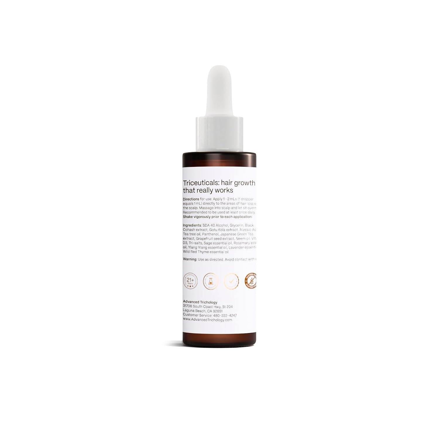 Hairstem Follicle-Boosting Triceutical Serum for Thicker Fuller Hair | Triple-Action, Multi-Zonal Topical Serum for Hormonal, Nutritional, and Inflammatory-Related Hair