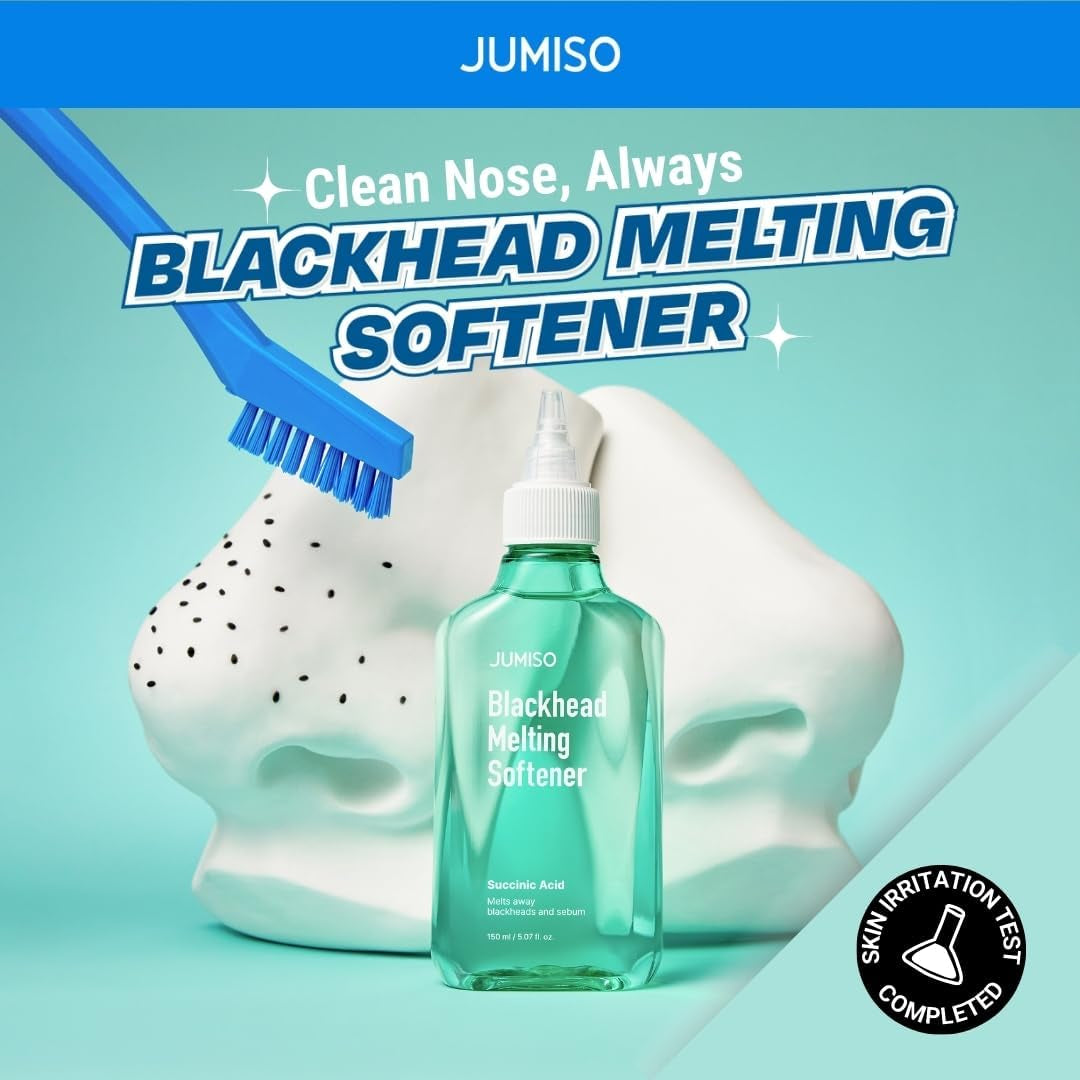 JUMISO Blackhead Remover Kit for Strawberry Nose - Succinic Acid + PHA Sebaceous Filament Treatment, Helps Soften Blackheads, No Pulling Pore Strips Alternative-Includes 150Ml+40 Pads+10 Swabs