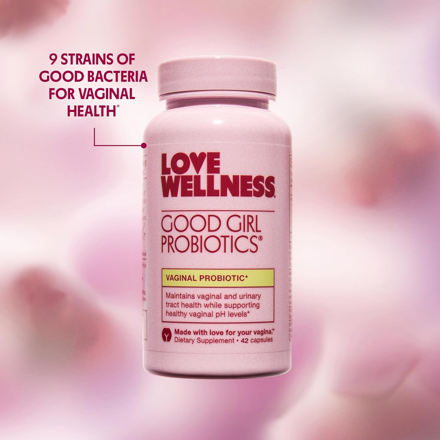 Love Wellness Good Girl Probiotics – 9-Strain Women's Probiotic for pH Balance, UTI, Yeast & Immune Support | 42-Day Supply
