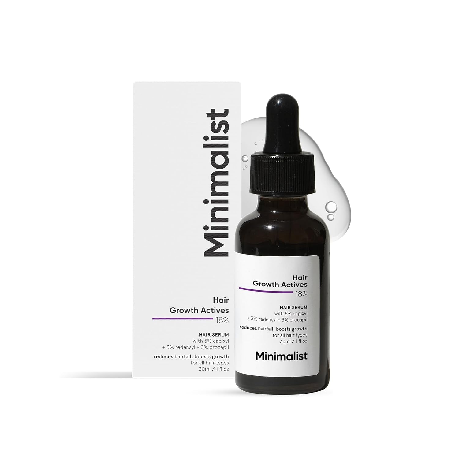 Minimalist 18% Hair Density Serum – Procapil, Capixyl, Redensyl & Anagain for Hair Growth & Fall Control | 30ml