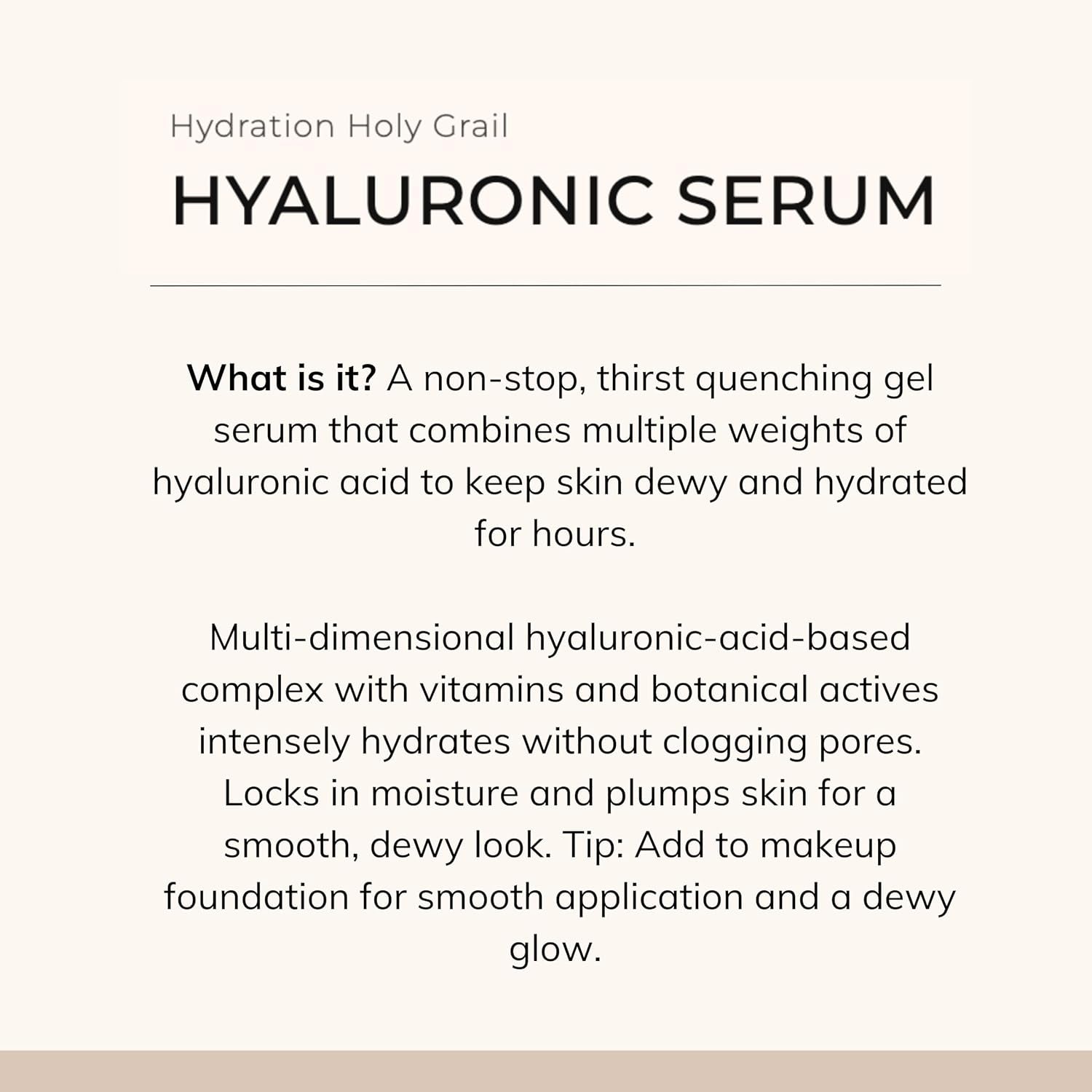 Le Mieux Hyaluronic Serum - Concentrated Hyaluronic Acid Facial Hydration Complex, anti Aging Moisture with No Parabens or Sulfates (1 Oz / 30 Ml)