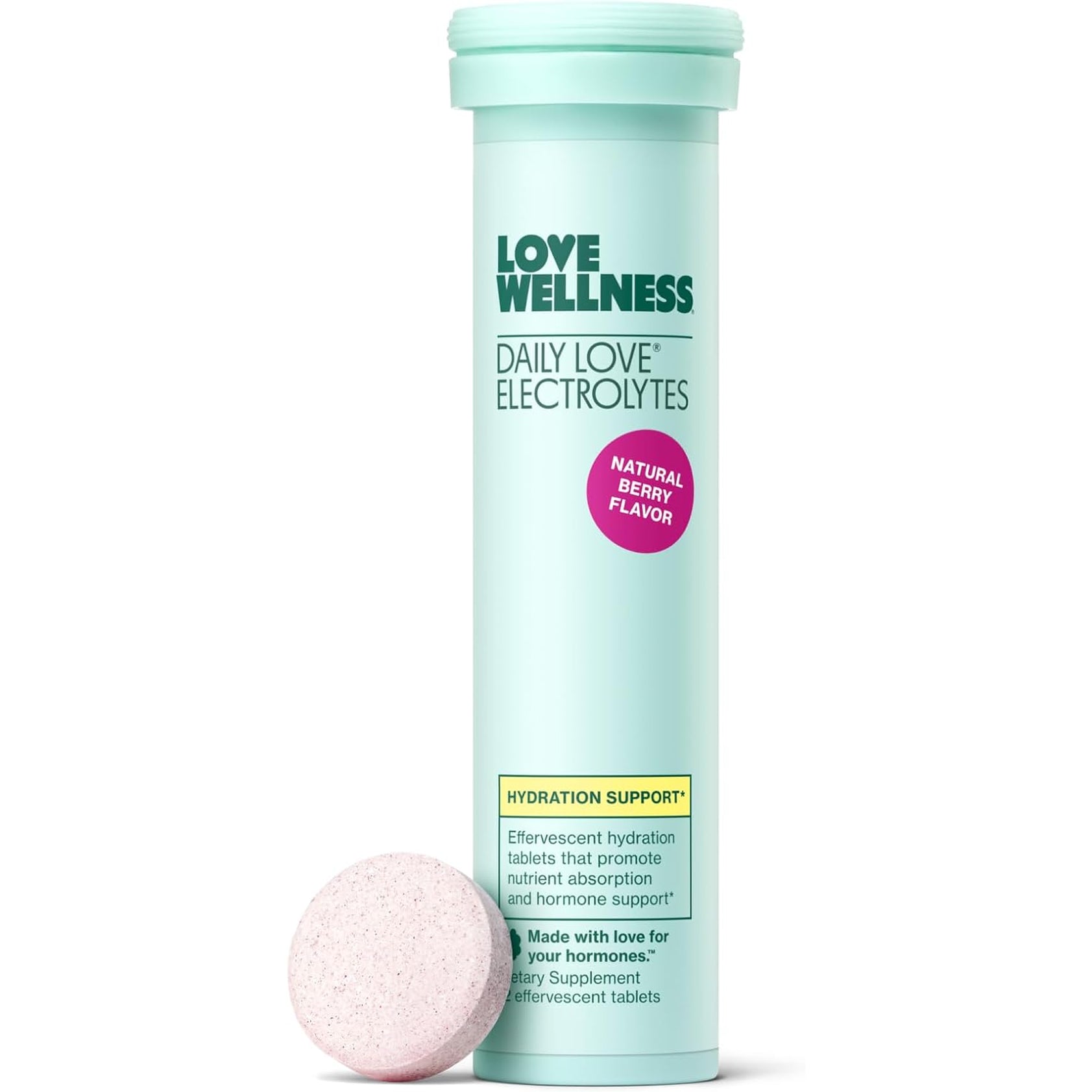 Love Wellness Daily Love Electrolytes – Hydration & Hormone Balance Tablets for Women | Berry Flavour | 12 Tablets