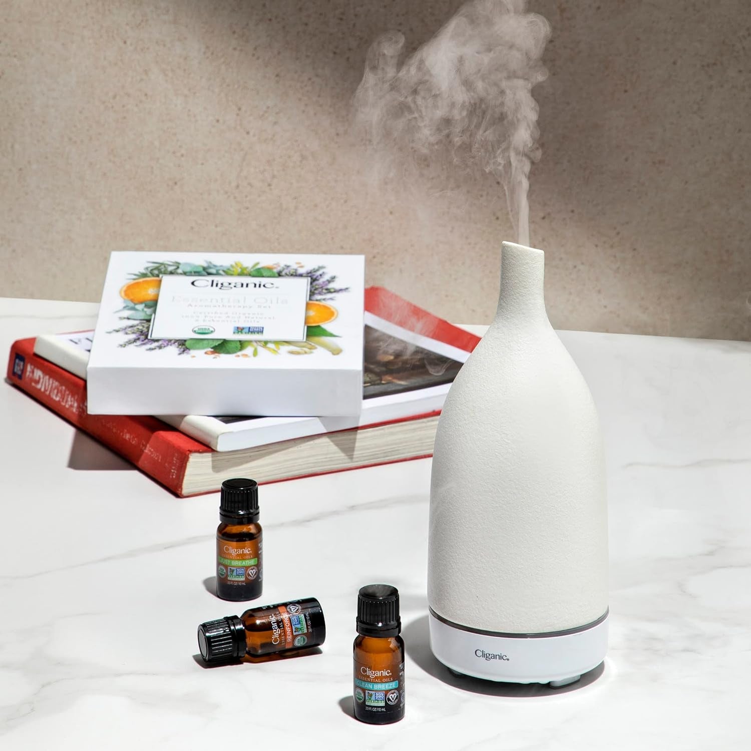 Cliganic Organic Essential Oils Aromatherapy Set – 12x10ml | Certified Organic, 100% Pure & Therapeutic-Grade Oils for Diffuser, Home & Wellness